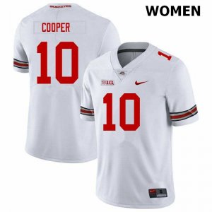 NCAA Ohio State Buckeyes Women's #10 Mookie Cooper White Nike Football College Jersey OIM5445VA